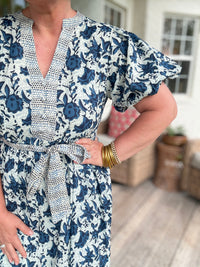 Garden Muse Tie Dress - Blue