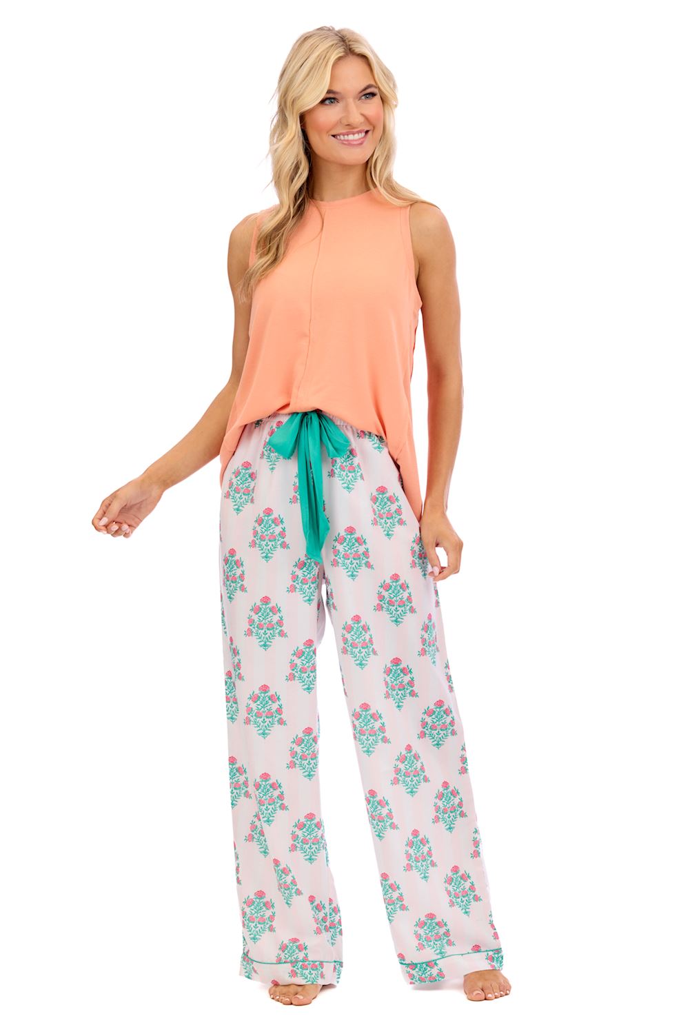 Pink Floral Pajama Pants