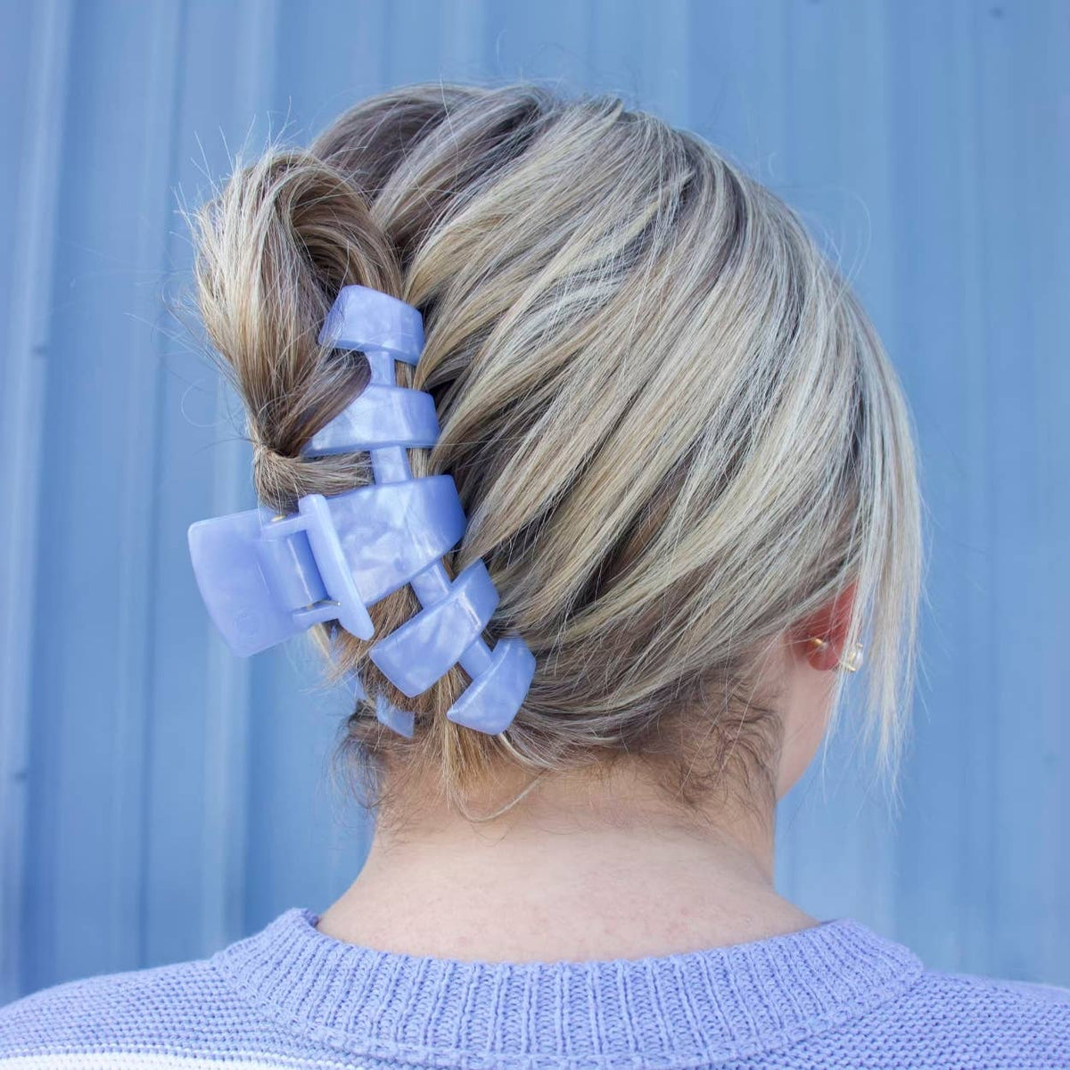 TELETIES - Classic Hair Clip | Large | Blue Lagoon