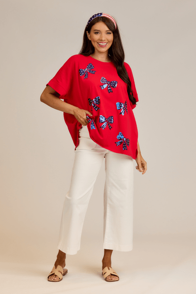 American Sparkle Top - Red