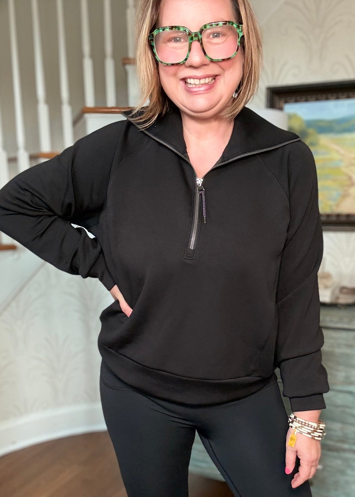 SPANX Half Zip - Very Black