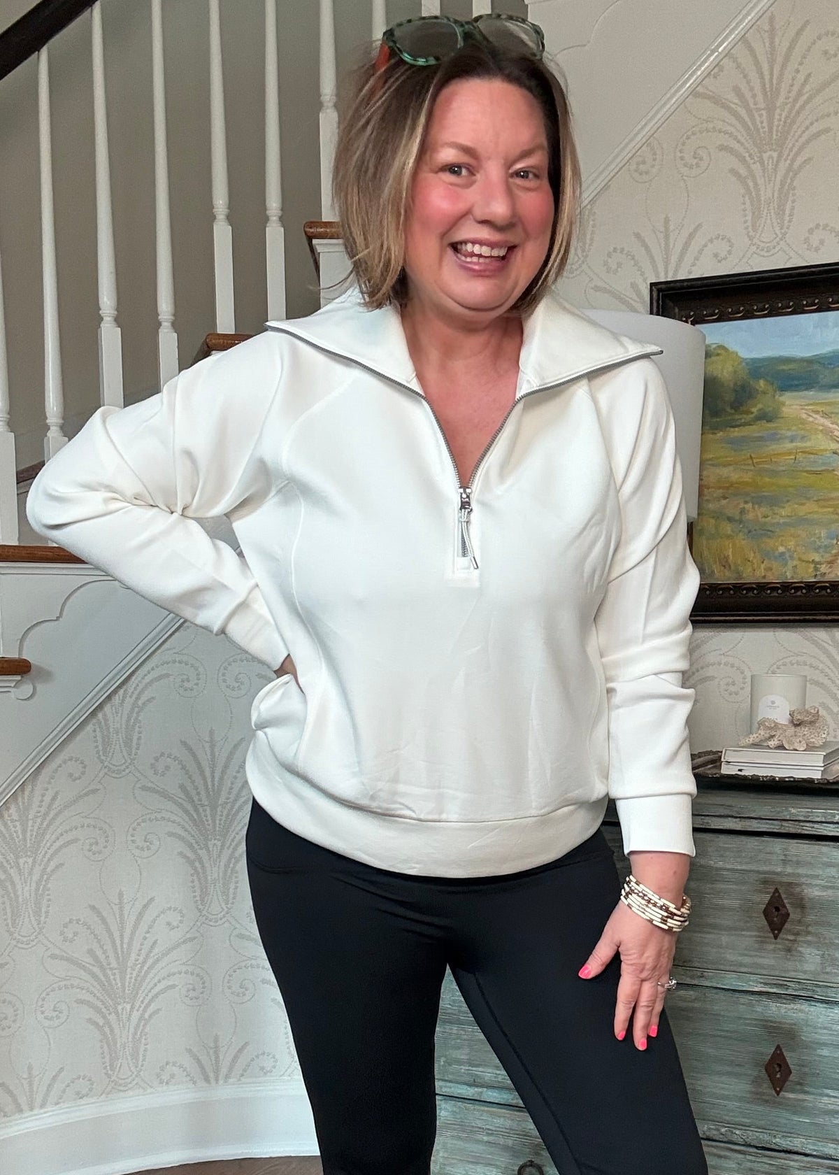 SPANX Half Zip - Powder