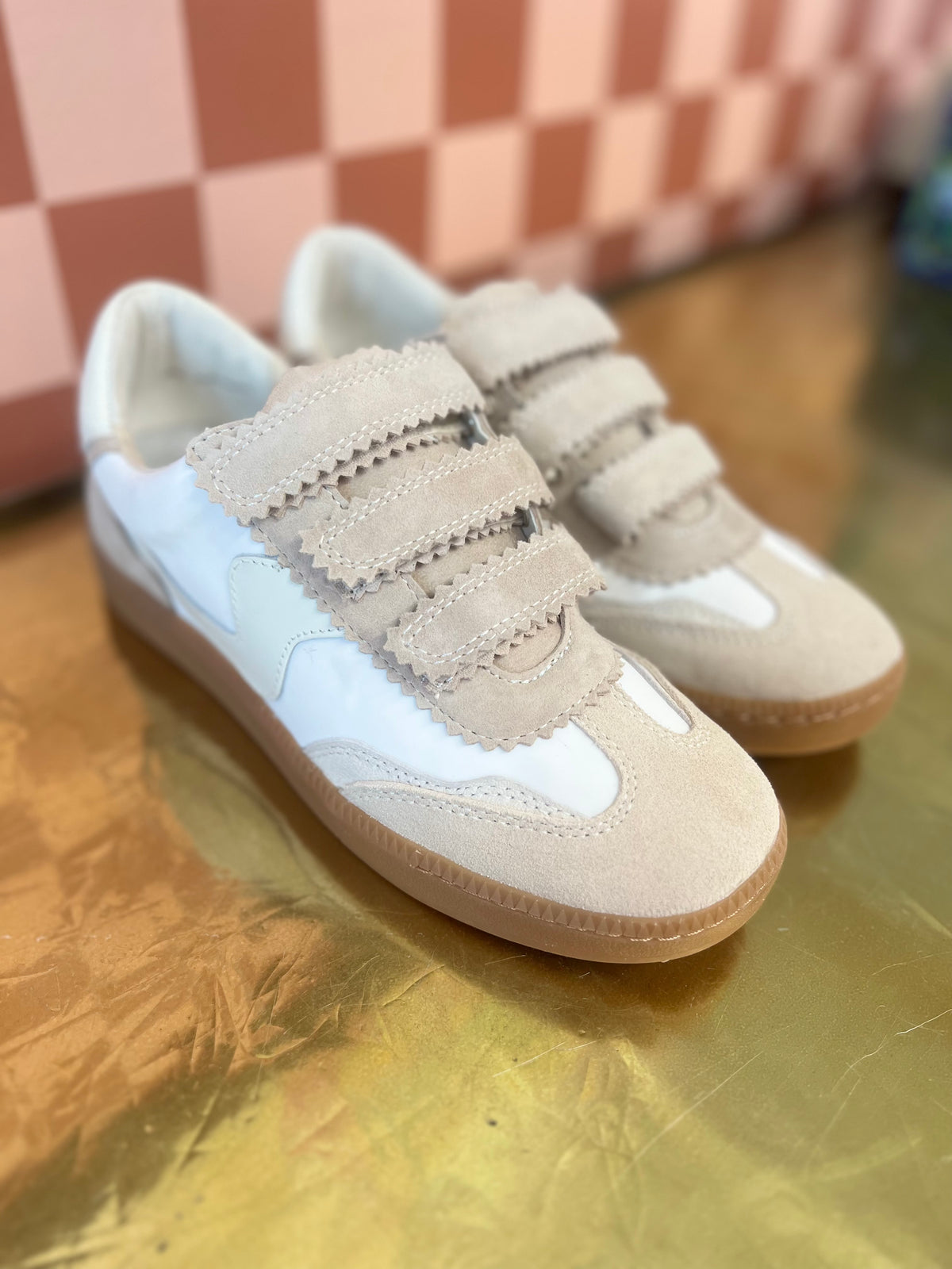 Ivory Velcro Sneakers