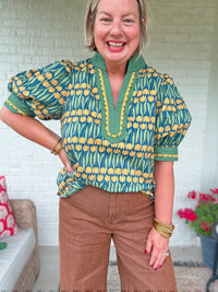 Tessa Tulip top - Teal
