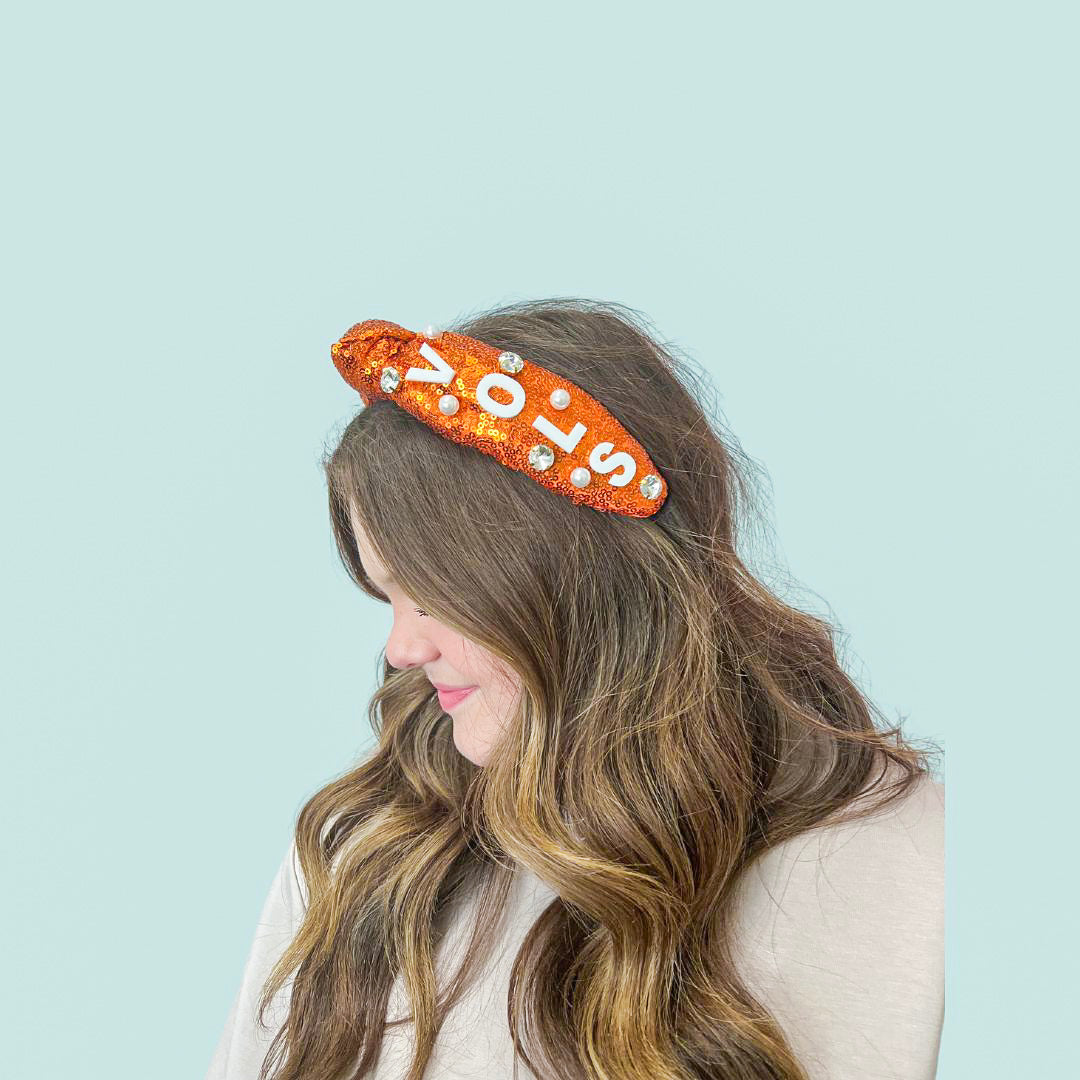 Sparkly Orange Vols Headband