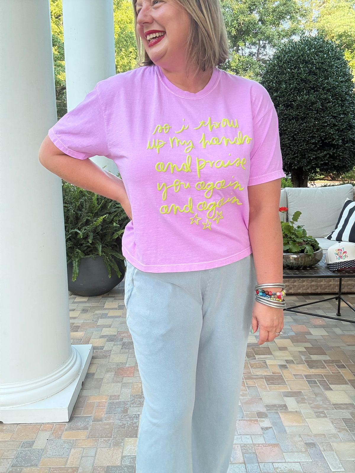 So I Throw My Hands Up Crop Tee