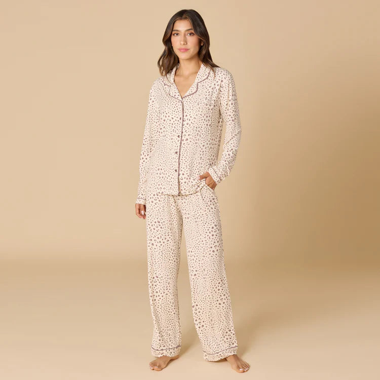 Aria - Slim Notch Collar PJ Set - Wild Almond