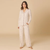 Aria - Slim Notch Collar PJ Set - Wild Almond