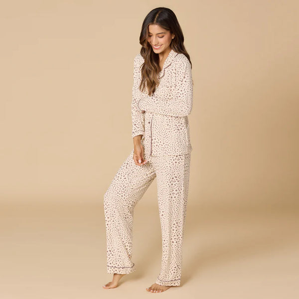 Aria - Slim Notch Collar PJ Set - Wild Almond