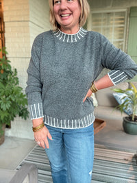 Mae Mock Turtleneck Sweater - Charcoal