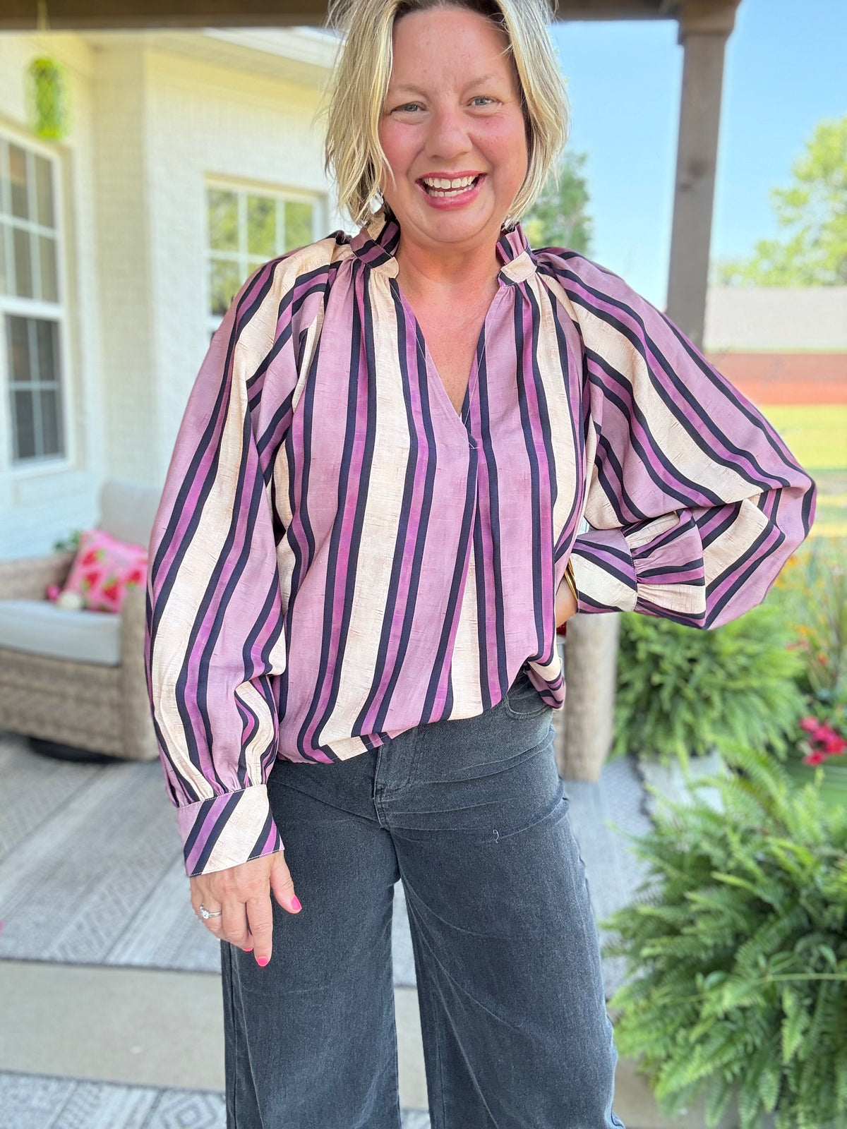 Violet Lane Striped Top