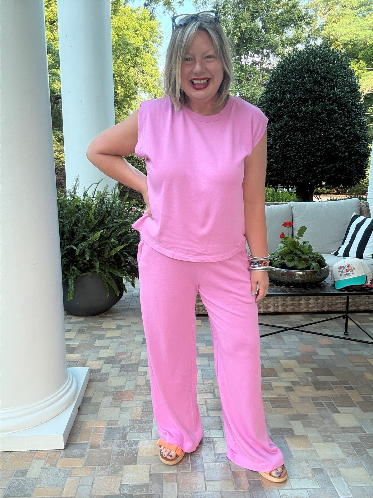 Poppy & Pine Knit Pant Set - Berry