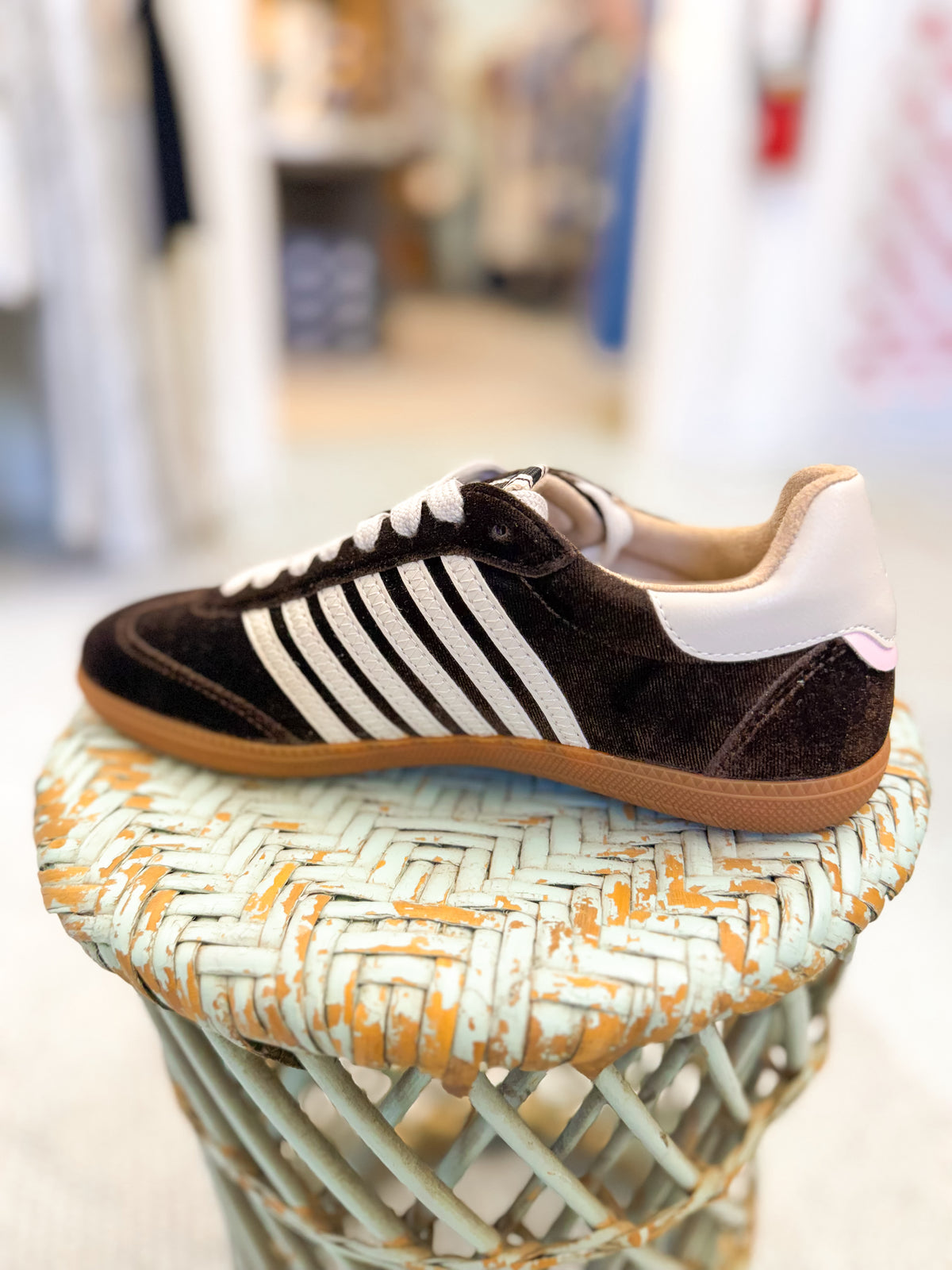 Stevie Sneaker - Brown Velvet