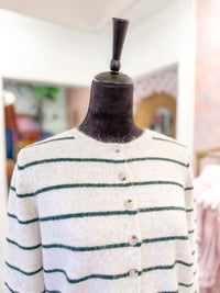 Striped Button Down Cardigan Sweater
