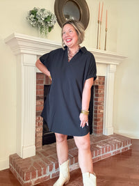 Simply Sweet Black Dress with Collar
