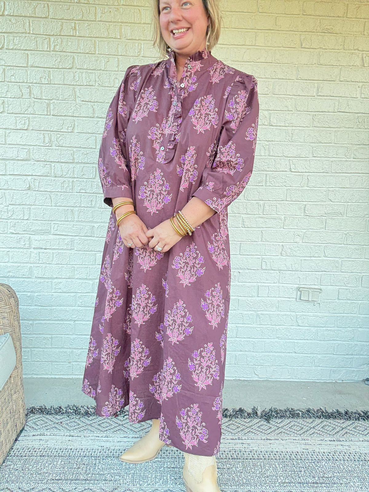 Wildflower Grove Dress - Burgundy