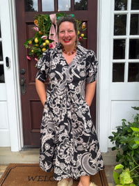 Paisley Floral Print Midi Dress