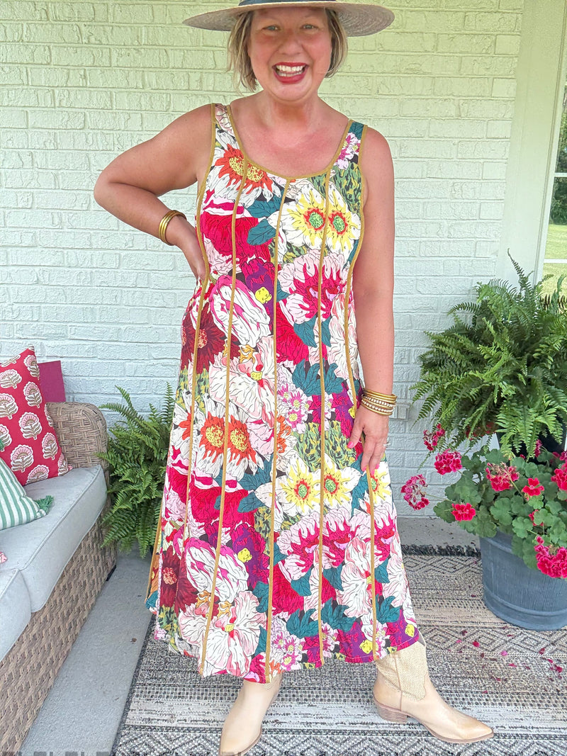 Laurel Floral Tiered Midi Dress