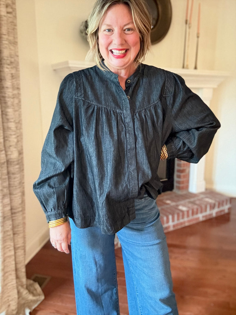 Cowgirl Crush Black Denim Top