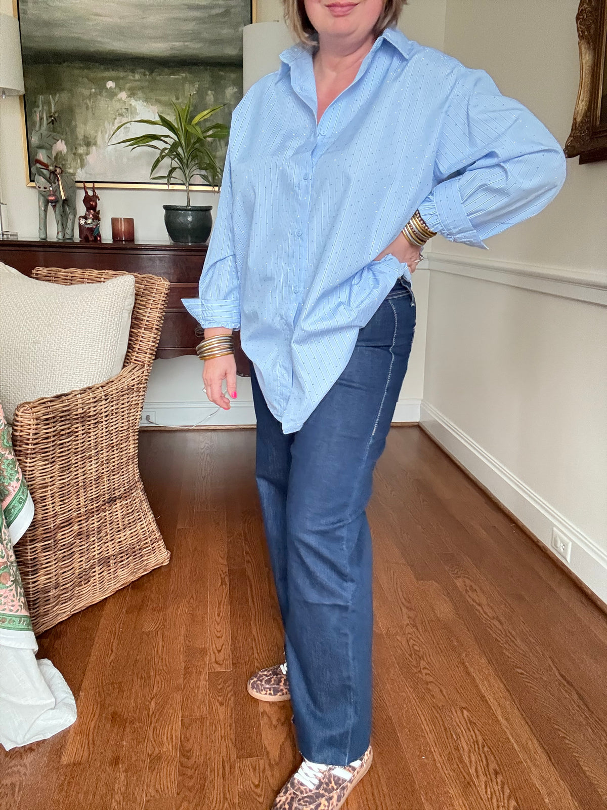 Olivia High Rise Crop Wide Leg Jean