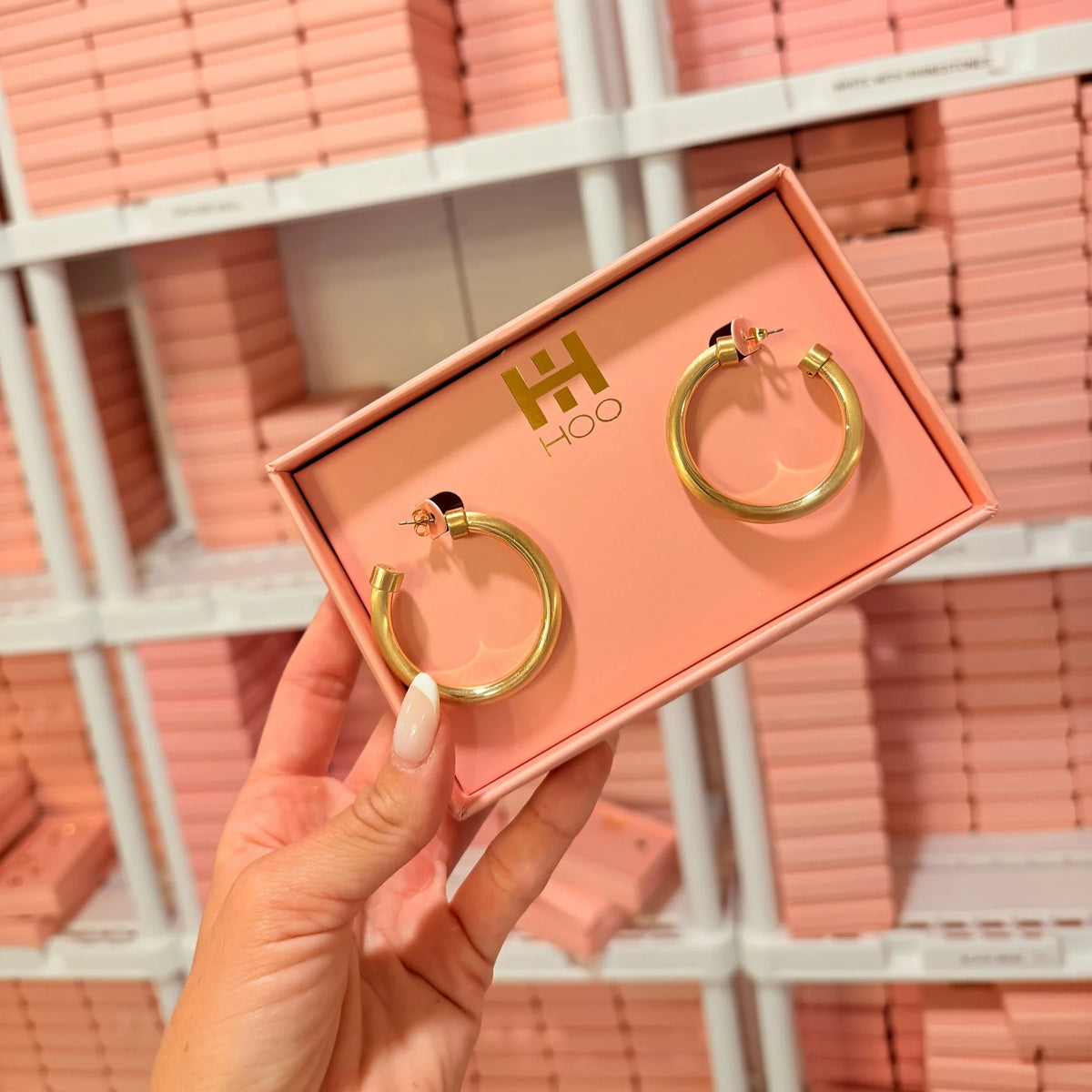 Midi Hoops - Brushed Gold