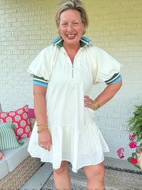 Lucy Cream Drop Waist Dress