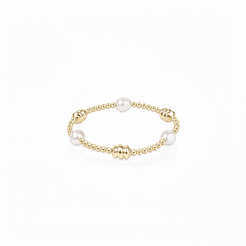 Admire Gold & Admire Pearl 3mm Gold Bracelet