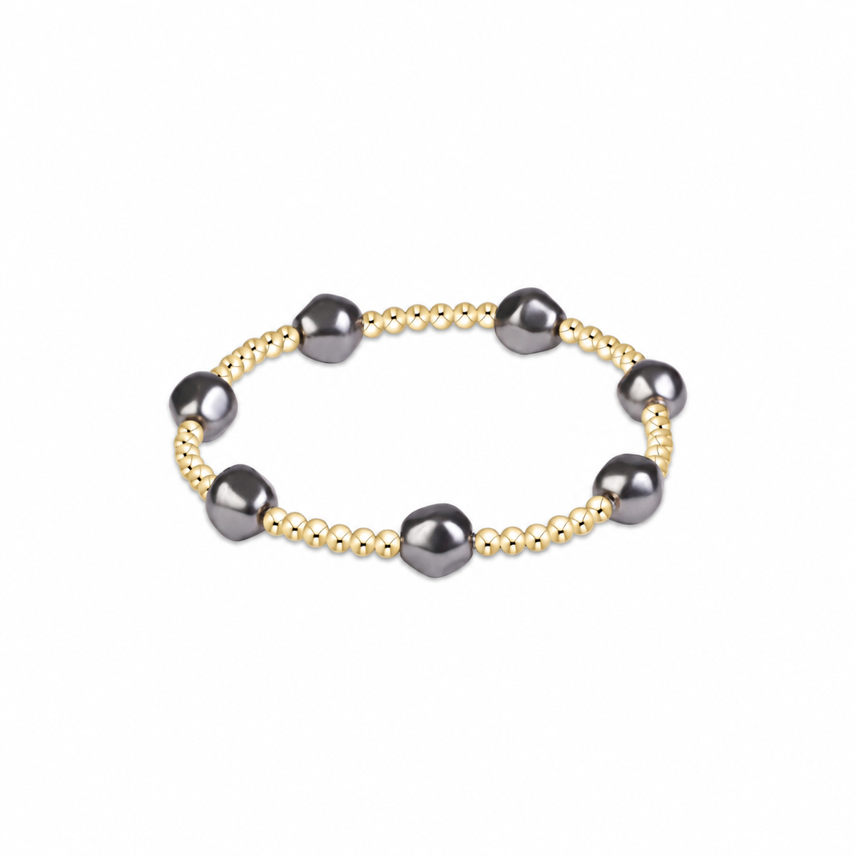 Extends Admire Pearl Dark Grey 3mm Gold Bracelet