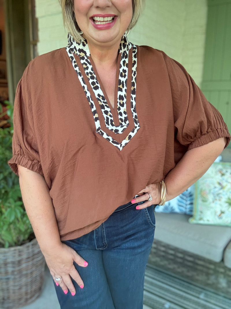 Trimmed in Leopard - Caramel