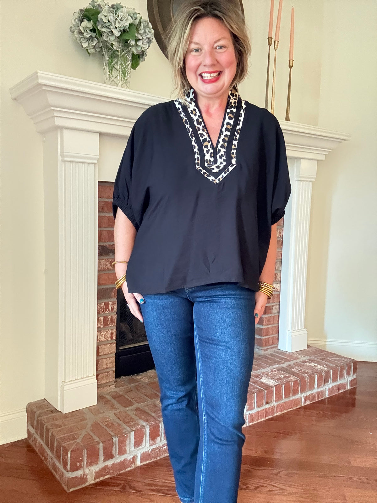 Taylor Wild Streak Tunic Top - Black