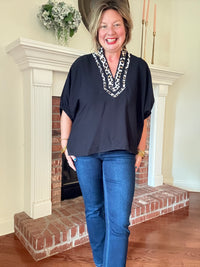 Taylor Wild Streak Tunic Top - Black