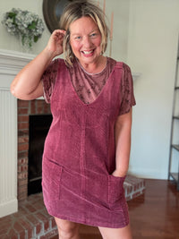 Rosie Corduroy Romper - Raspberry