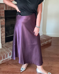 Plum Poetry Silky Skirt
