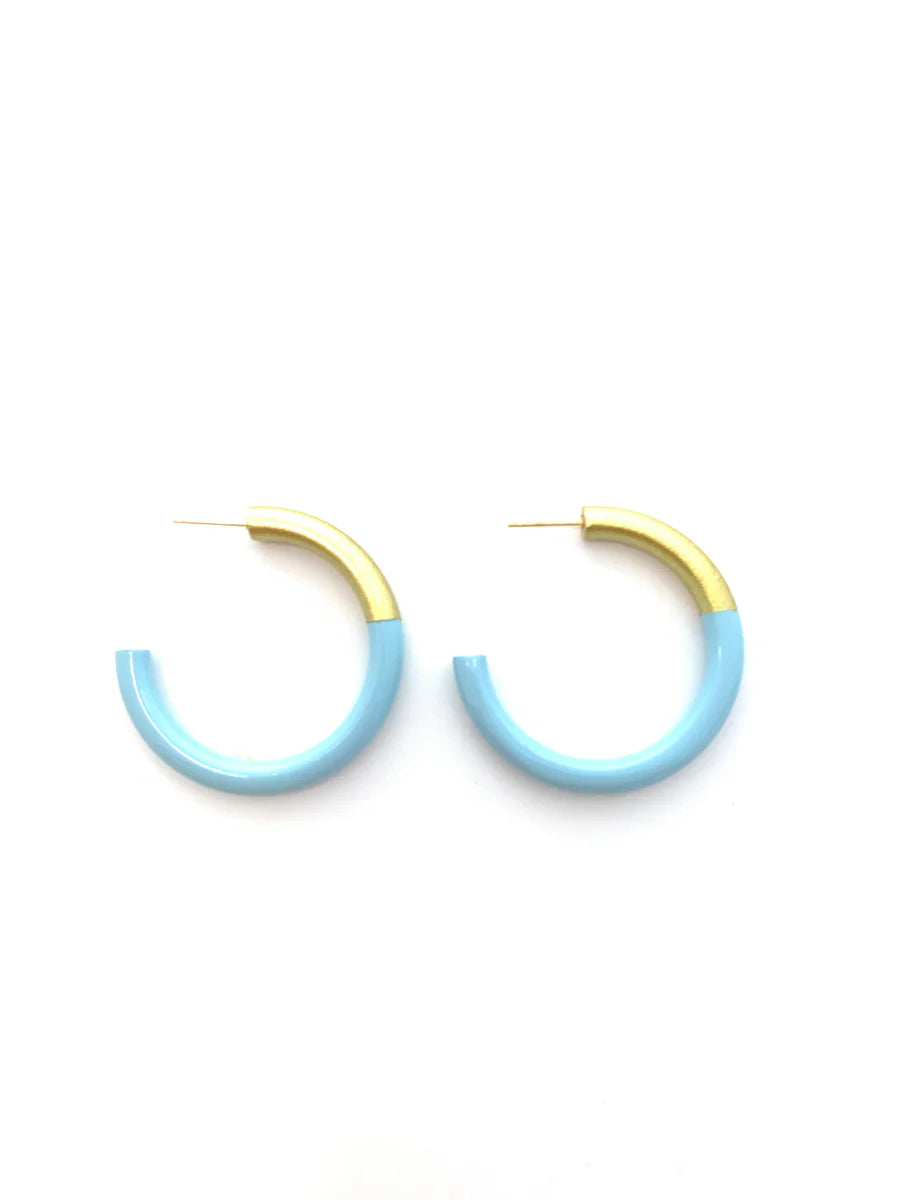 LIZ Medium Hoop - Baby Blue