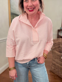 Striped Button-Down Tunic