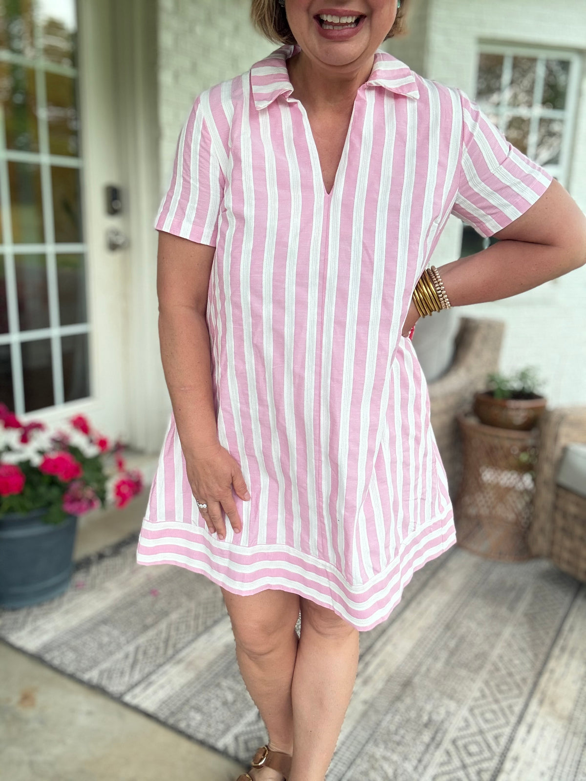 Spring Fling Pink Stripe Dress