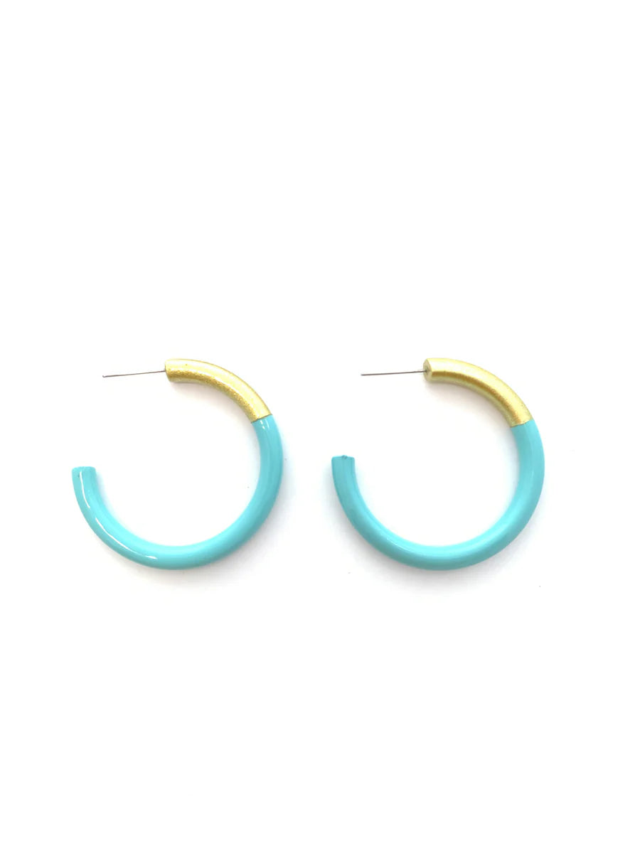 LIZ Med Hoops in Aqua