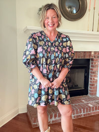 Shelby Floral Dress - Black