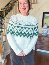 Evergreen Grace Cream Sweater