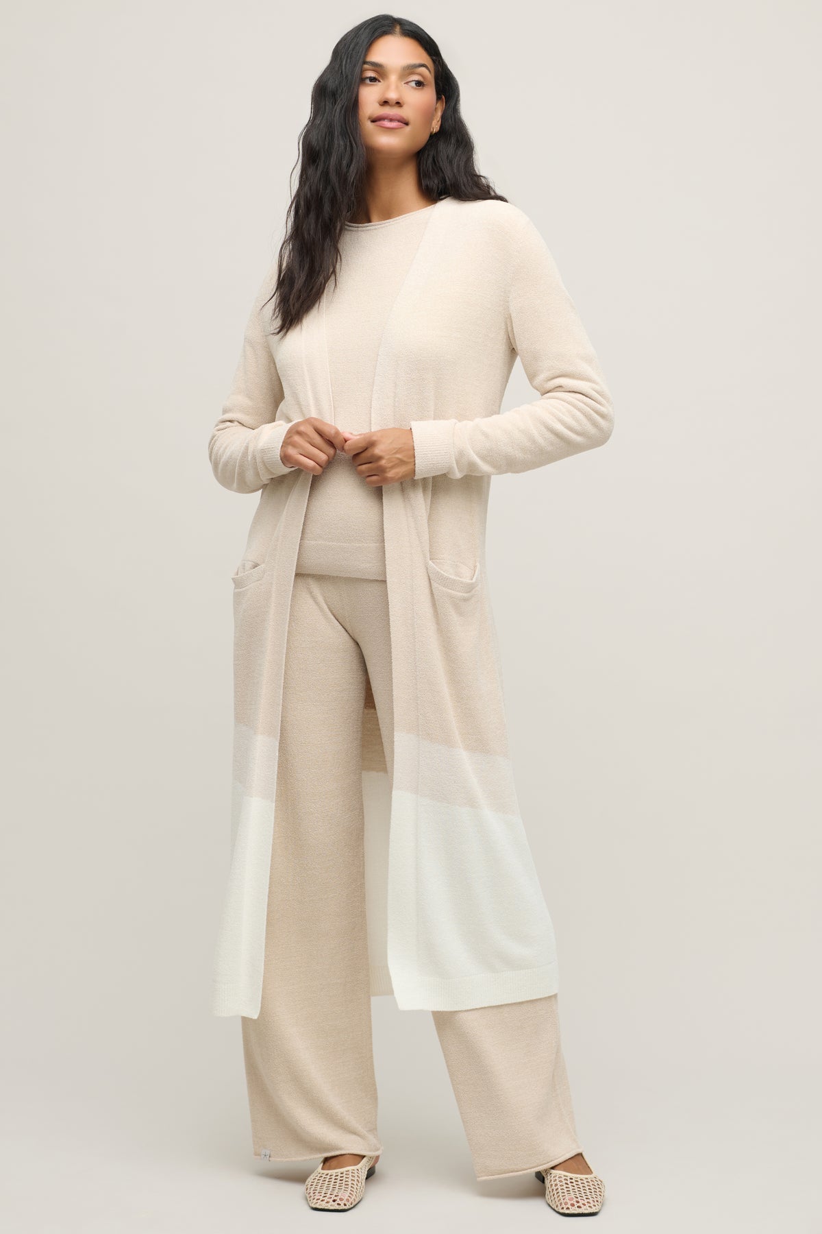 CozyChic Ultra Lite® Wavy Colorblock Long Cardigan
