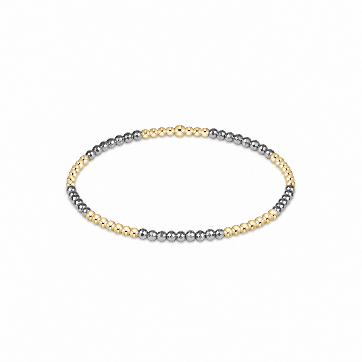 Blissful Silver Faceted Hematite 2mm Bracelet