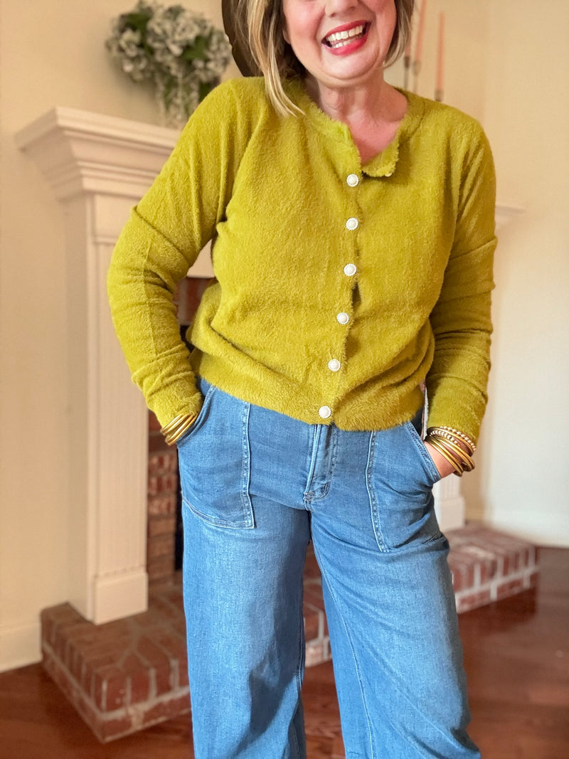 Citrus Grove Lime Green Cardigan