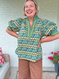 Tessa Tulip top - Teal