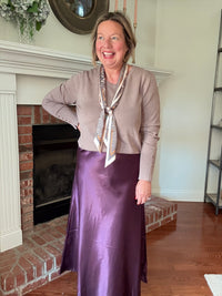 Plum Poetry Silky Skirt