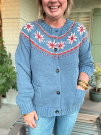 Sweater Weathered Blue Cardigan