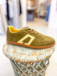 Saffron Sneaker - Olive Green and Yellow