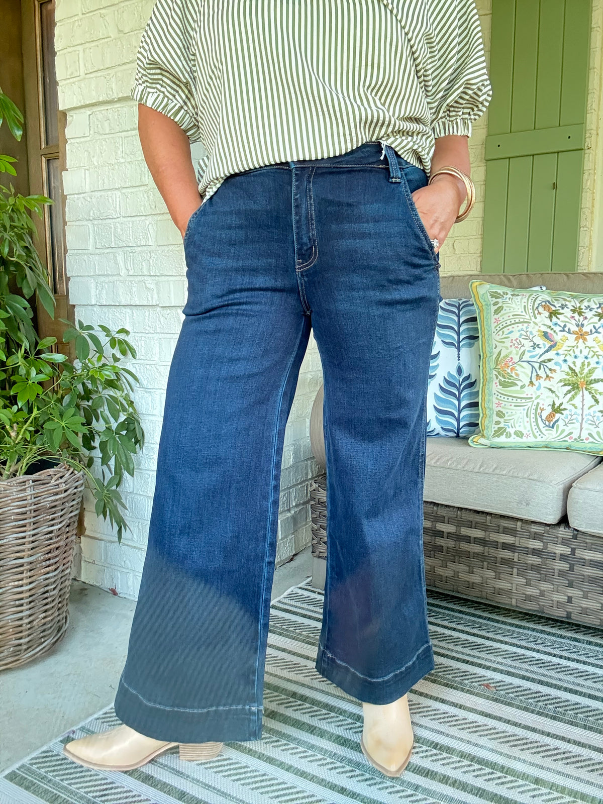 Flying Monkey High Rise Wide Leg Trouser Jeans