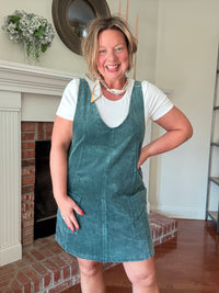 Rosie Corduroy Romper - Washed Teal