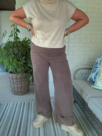 Anna Cuffed Pant - Brown
