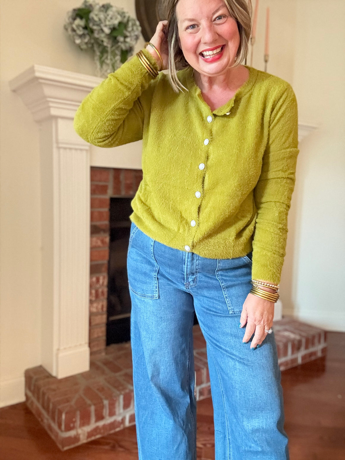 Citrus Grove Lime Green Cardigan